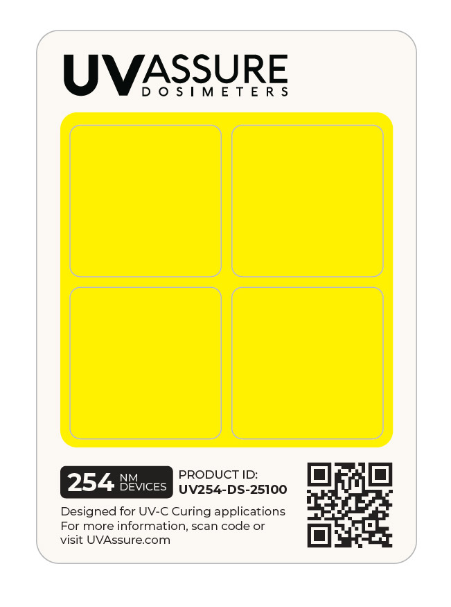 Assure UV sticker indicators 0-100 mJ